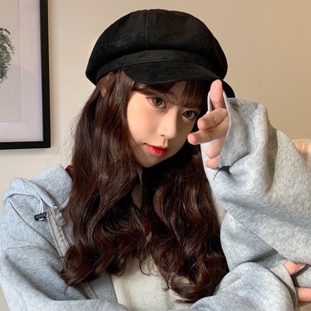 ❤️HOMIE CORNER❤️ Mũ nón nồi beret nữ chất da lộn cao cấp có đai chun điều chỉnh kích cỡ HC41