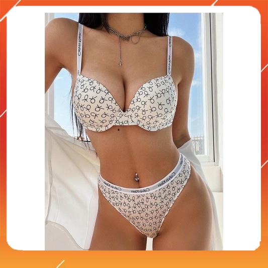 Set bộ đồ lót nữ CK cao cấp áo có gọng cup chéo, có đệm mút nâng đẩy tối đa. Mã B19990