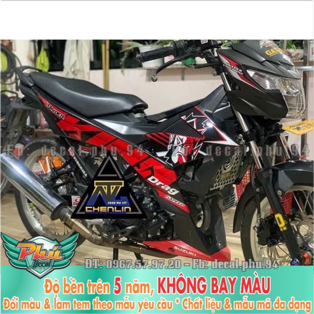 Tem rời Satria KingDrang Đỏ đen -1