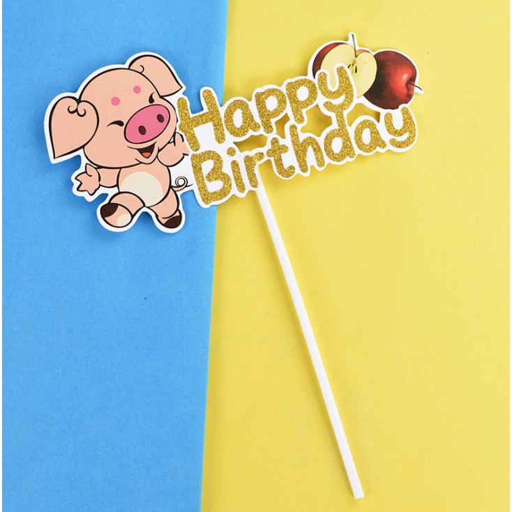 Hình giấy chủ đề 12 con giáp trang trí bánh sinh nhật, topper trang trí bánh sinh nhật