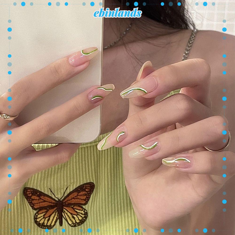 [Hàng mới về] Set 24 móng tay giả dạng gắn có thể tháo rời kèm keo dán