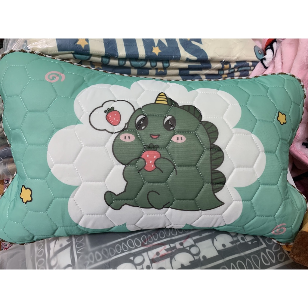 Gối cao su non điều hoà tencel kích thước 30x50 ,gối cao su cho bé 3 - 10 tuổi ruột bông trắng kháng khuẩn