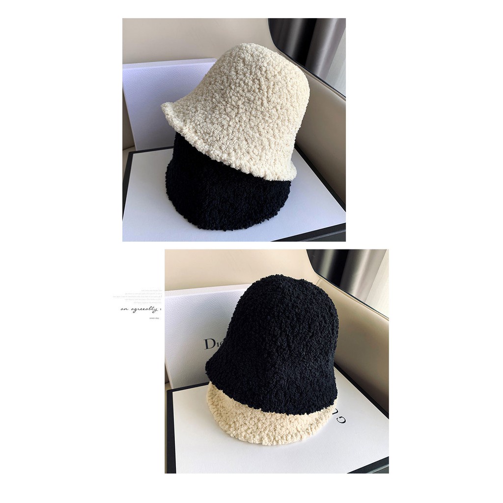 Mũ xô vải lông thời trang thu đông Hàn Quốc trẻ trung cho nữ