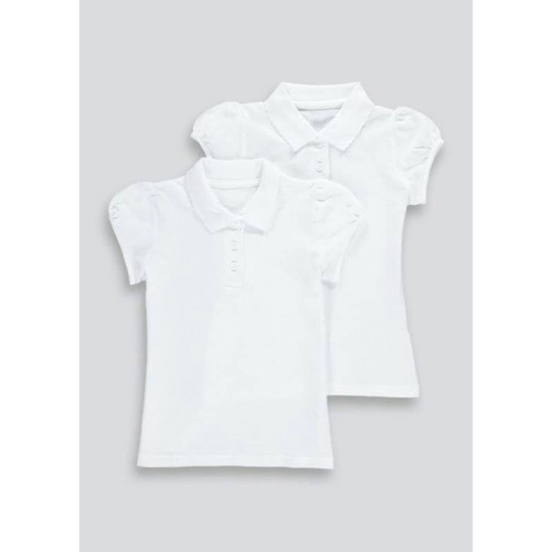 Áo polo trắng bé gái size 3y, 12y