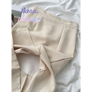 [Order] Chân váy suông trơn cạp cao xẻ dáng dài basic ulzzang