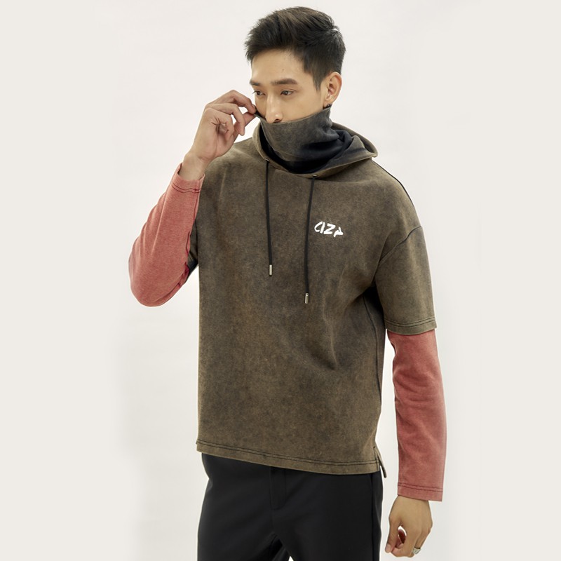 Áo hoodie dài tay cổ lọ thời trang nam CIZA, vải cotton, thấm mồ hôi ATDR14