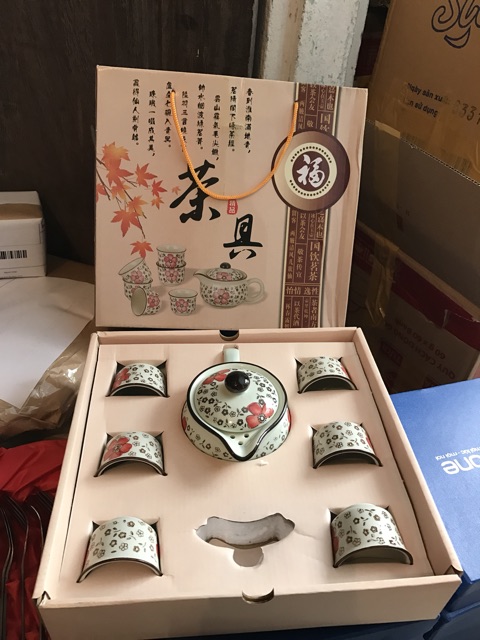 Combo 2 Bộ ấm trà kiểu Nhật (hoa đào)