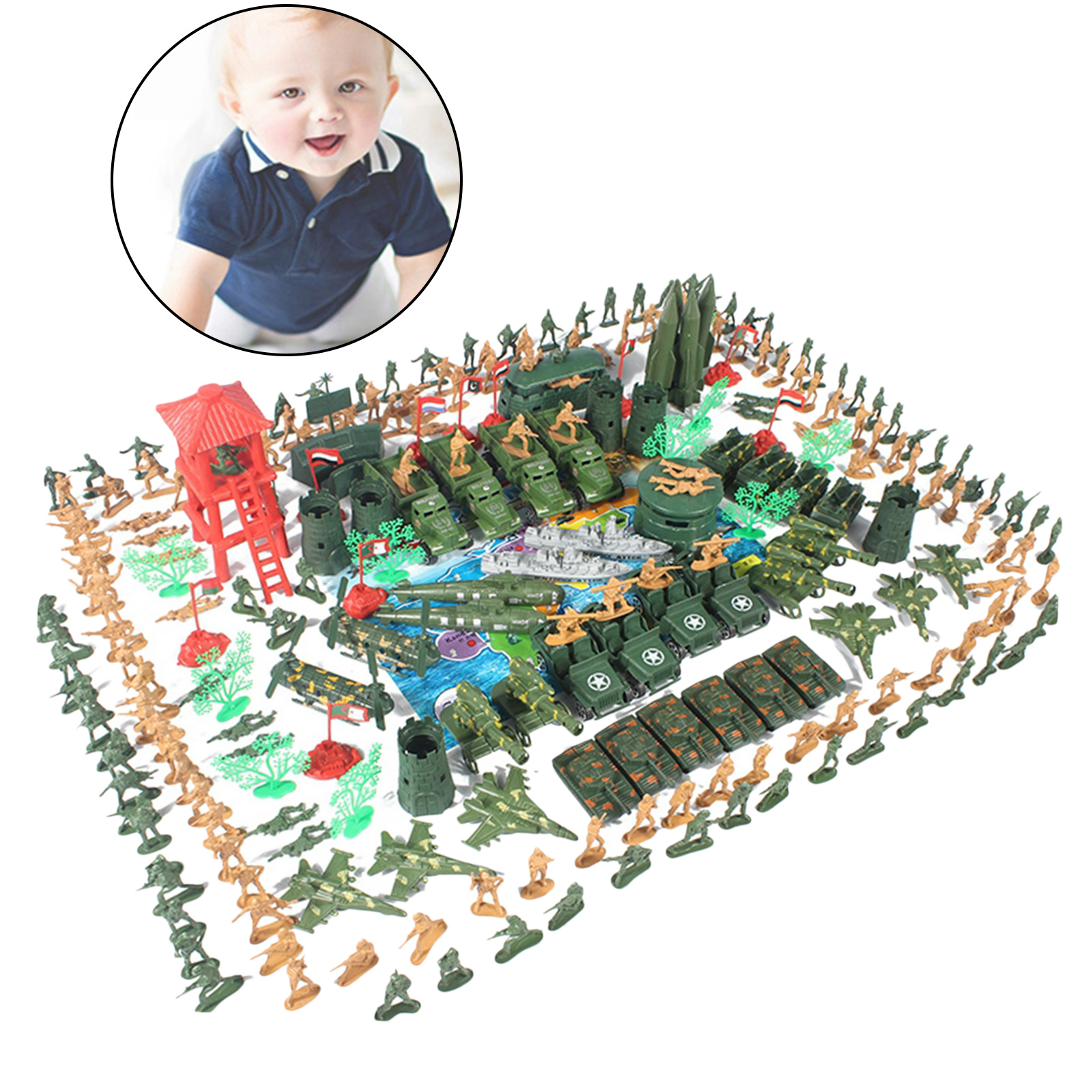 Army Men Play Set Mini Action Figure with Soldiers Toys Pretend Play Gifts