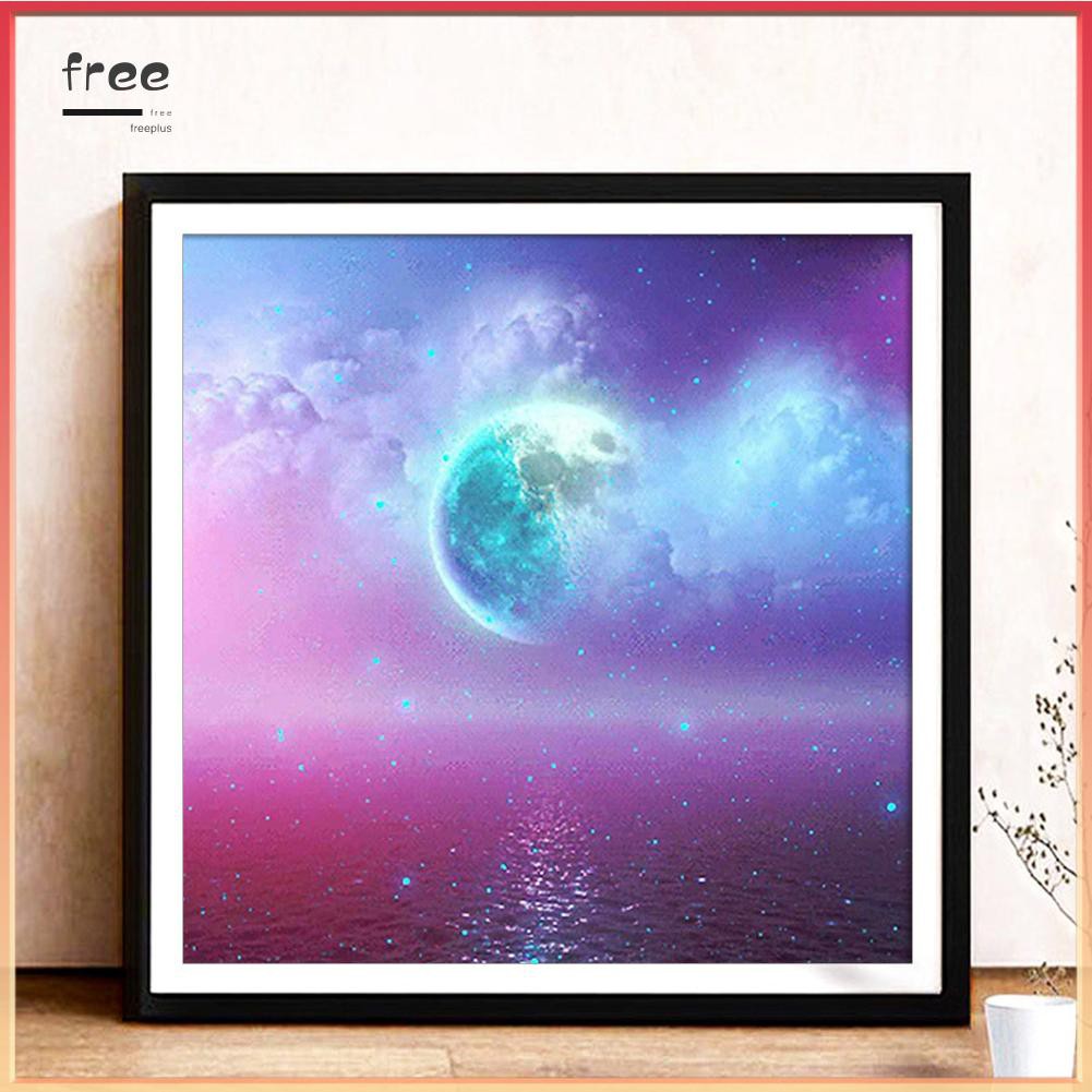 Tranh đính đá hình mặt trăng độc đáo 30x30cm DIY | BigBuy360 - bigbuy360.vn
