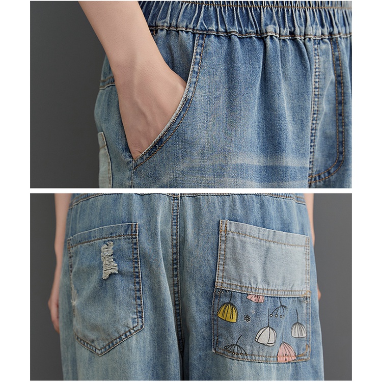 G37 Quần jean baggy big size freesize thoải mái rộng rãi phong cách họa tiết bé gái
