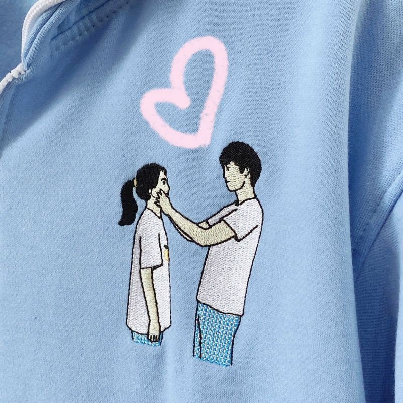Áo Khoác Hoodie thêu LOVE unisex (Ảnh thật)