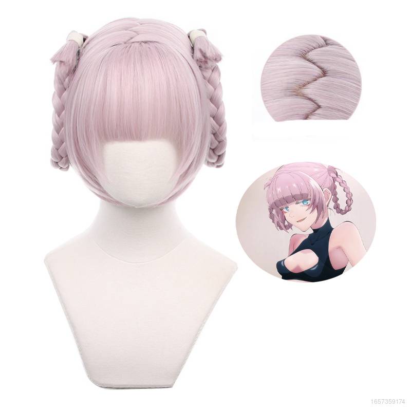 Ellen Yofukashi no Uta Nanakusa Tóc Giả Thắt Bím Màu Hồng Nhạt Dùng Hóa Trang Halloween