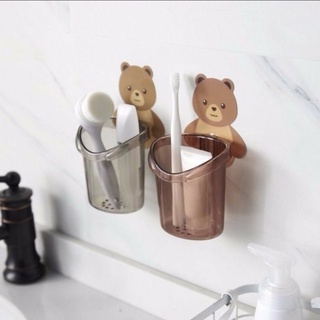 Cốc đựng bàn chải- kem đánh răng hình con gấu kute phô mai que