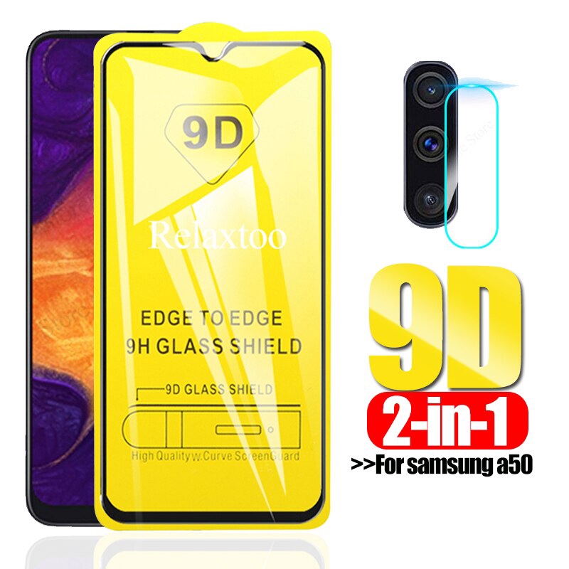 Kính cường lực 9D cho mặt trước và camera 2 trong 1 cho Samsung Galaxy A30 A31 A50 A51 A71 A10 A11 A20