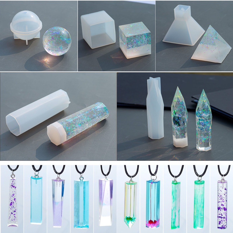 Set 10 Khuôn Nhựa Làm Trang Sức 3D Kèm 1 Tờ Giấy Nến