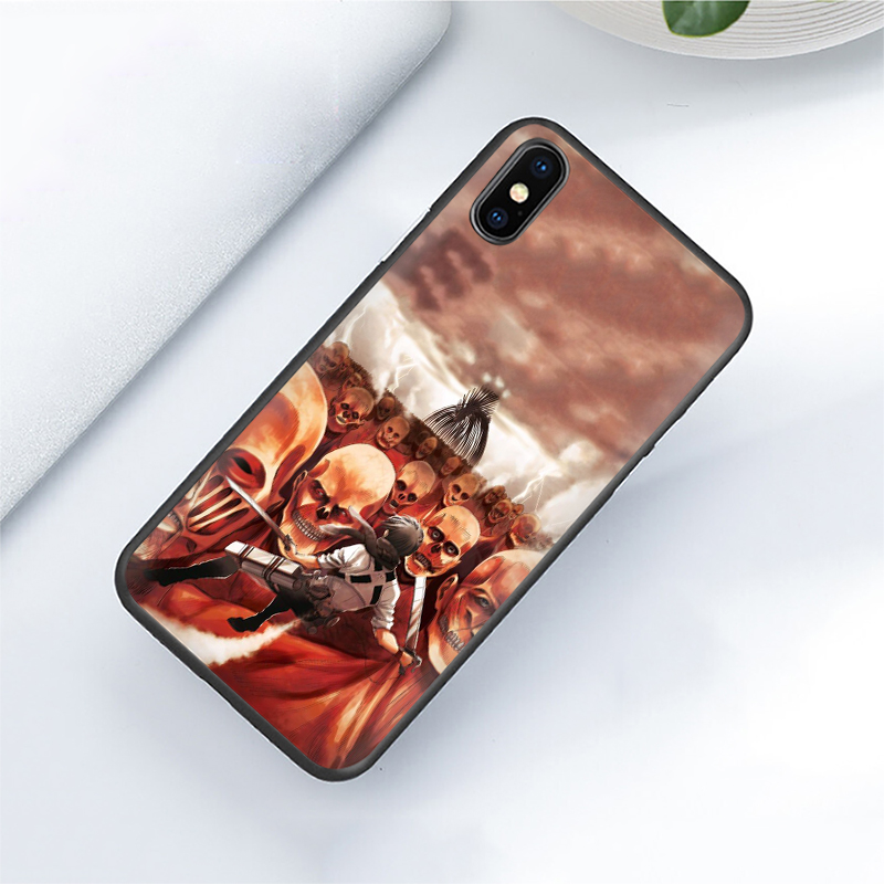 Ốp Điện Thoại Silicon Mềm Hình Attack On Titan W205 Cho Iphone 11 12 Pro Mini Xs Max X Xr