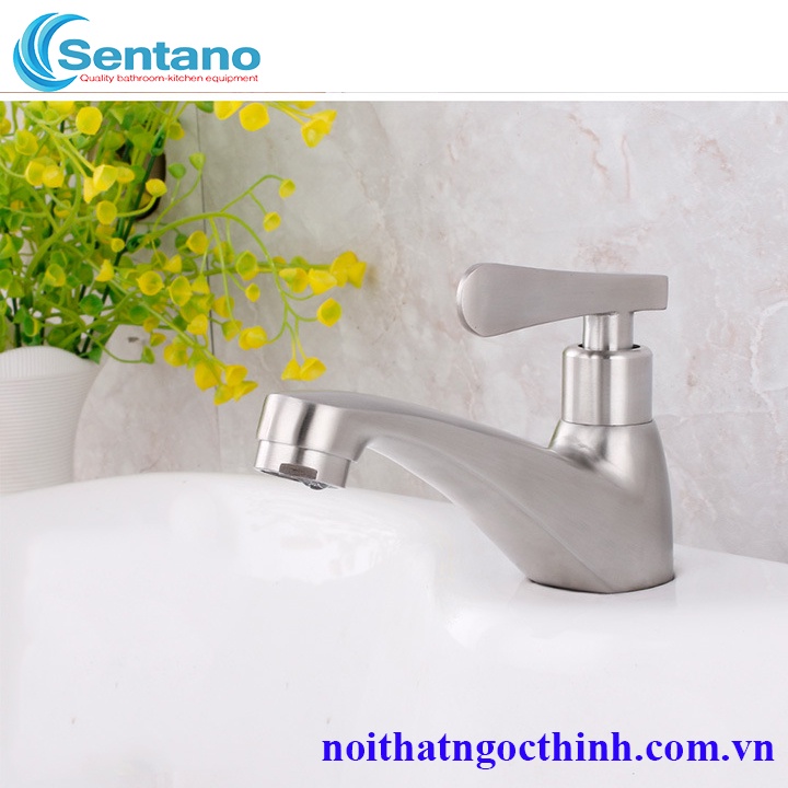 Vòi lavabo lạnh Sentano STN602  inox 304