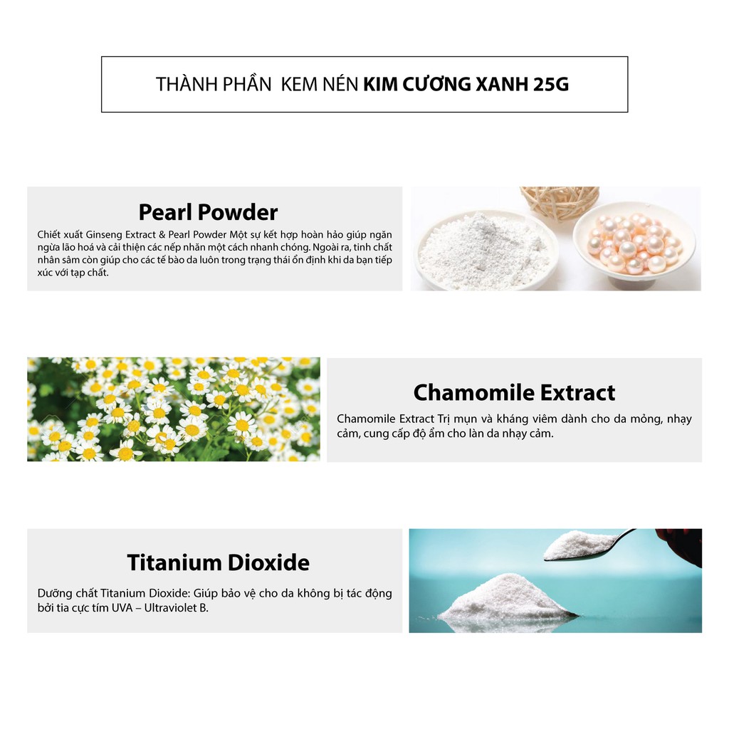 Kem Dưỡng Da dạng nén Làm Sáng & Ngăn Ngừa Thấm, Nám 25g