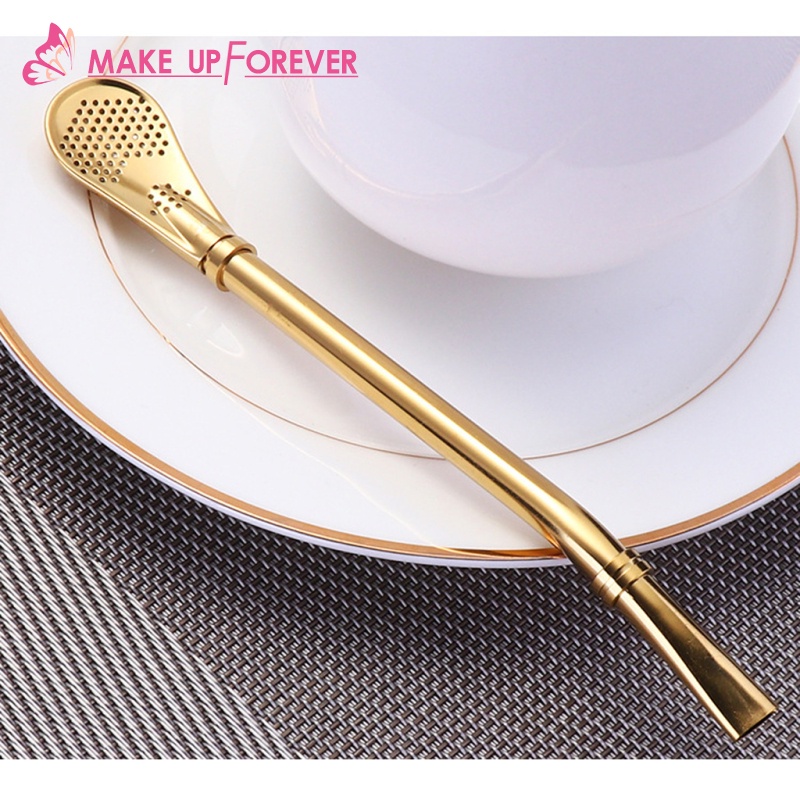 [Make_up Forever]Stainless Steel Straw Spoon Teaspoon Flatware Bareware 7 Colors