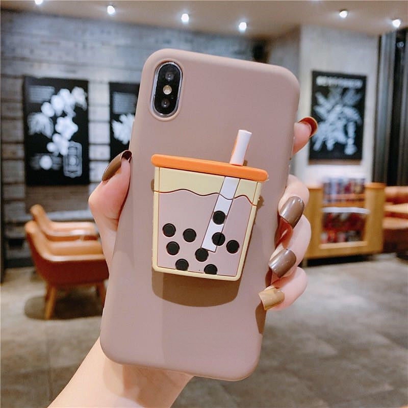 Ốp điện thoại TPU chống rơi hình ly trà sữa thích hợp cho Iphone 6 6s 7 8 Plus Se 2020 X Xr Xs Max 11 12 Pro Max 12