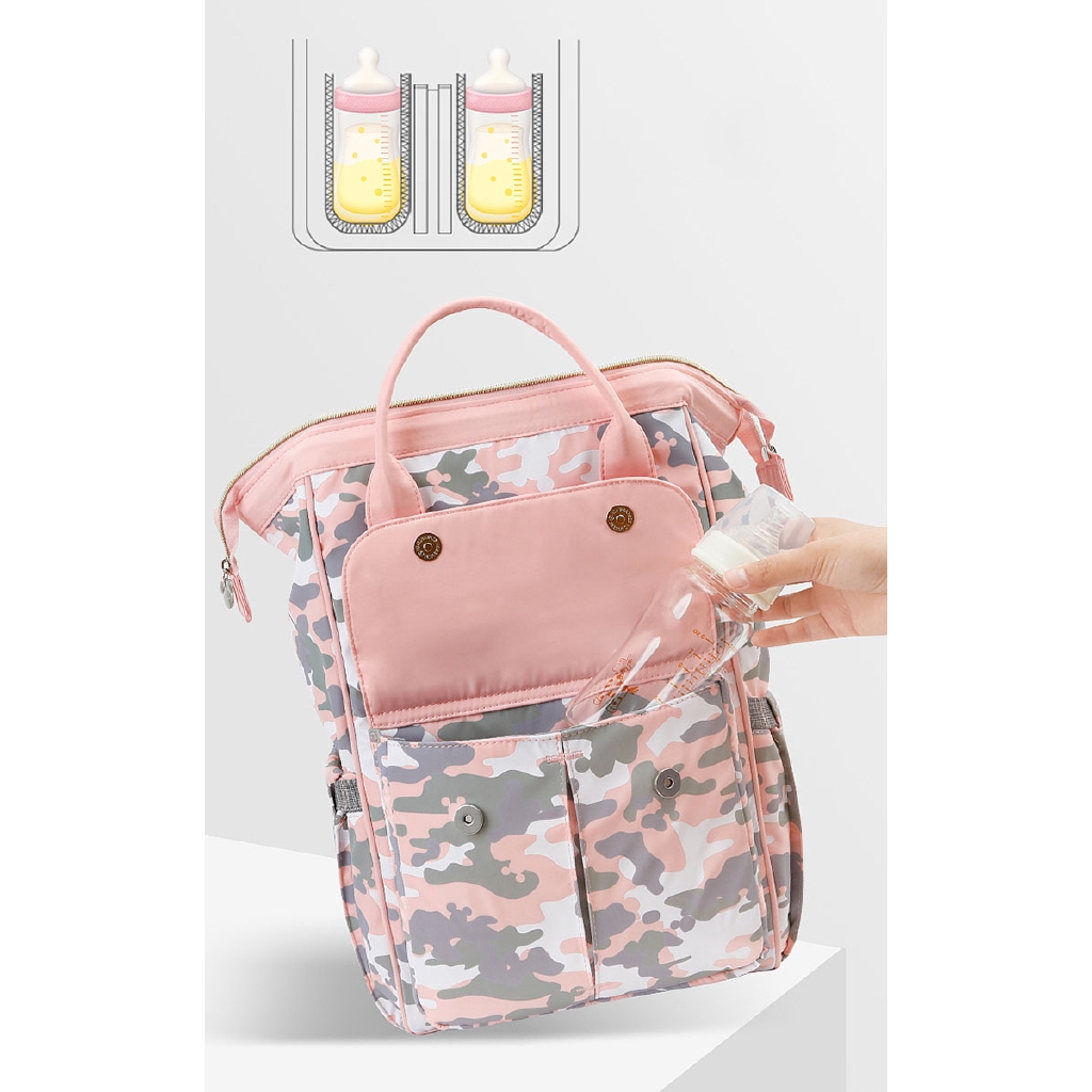 Balo du lịch cỡ lớn đa năng in hình chuột Mickey Minnie Disney nhiều màu thời trang cho mẹ và bé