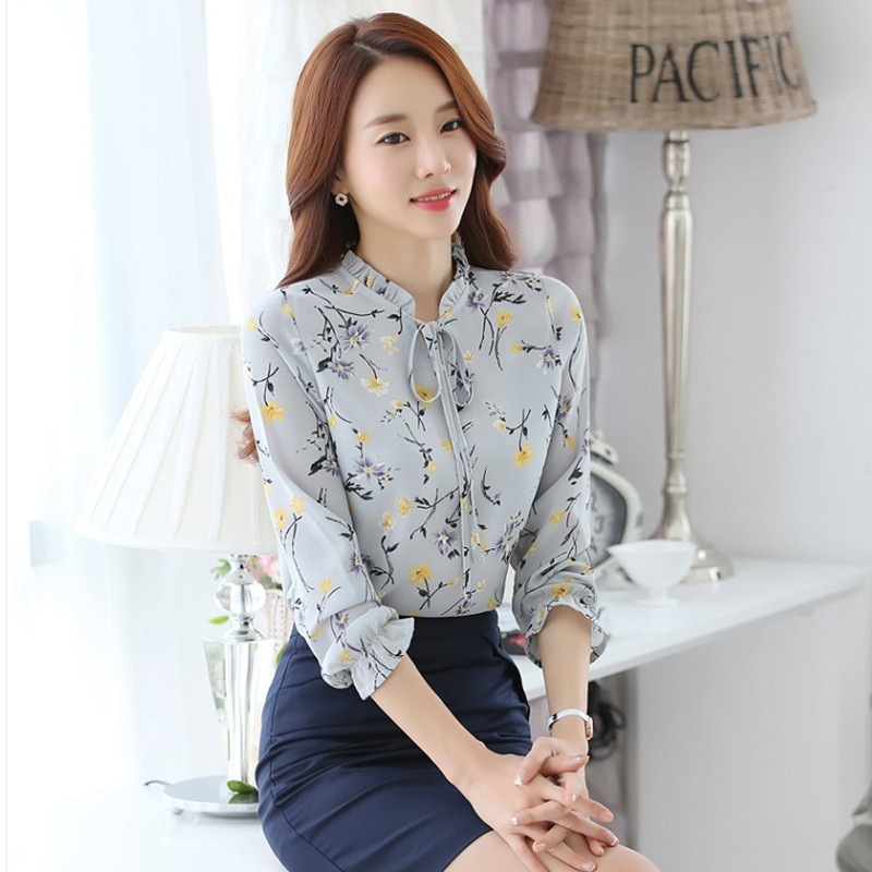 Áo Nữ Tay Dài Họa Tiết Hoa Thời Trang Quyến Rũ