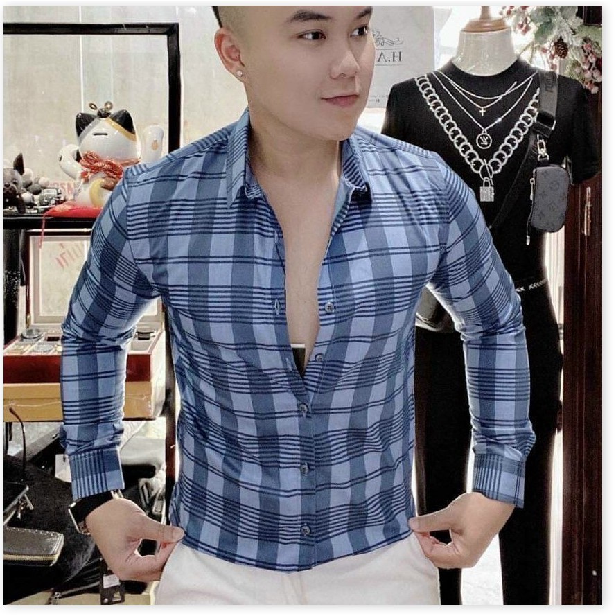 Áo sơ mi nam tay dài vải kate lụa siêu mát, hàng VNXK / HP