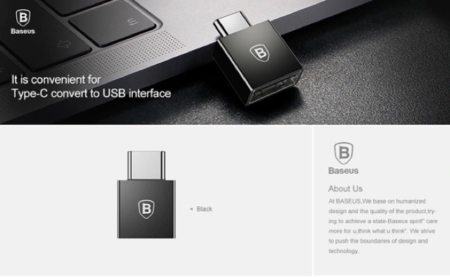 Đầu chuyển OTG USB Type C sang USB Full size Baseus