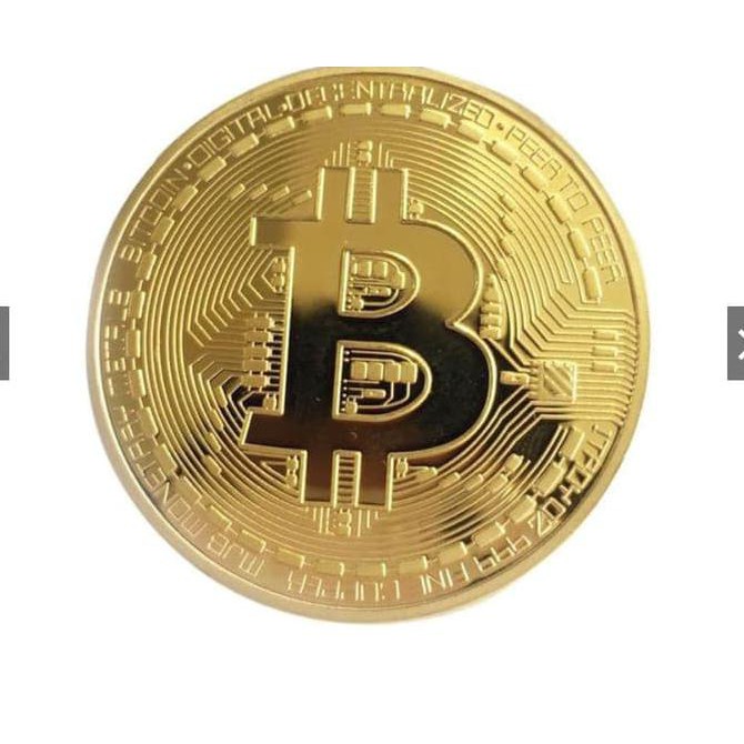 Đồng Xu Bitcoin Mạ Vàng