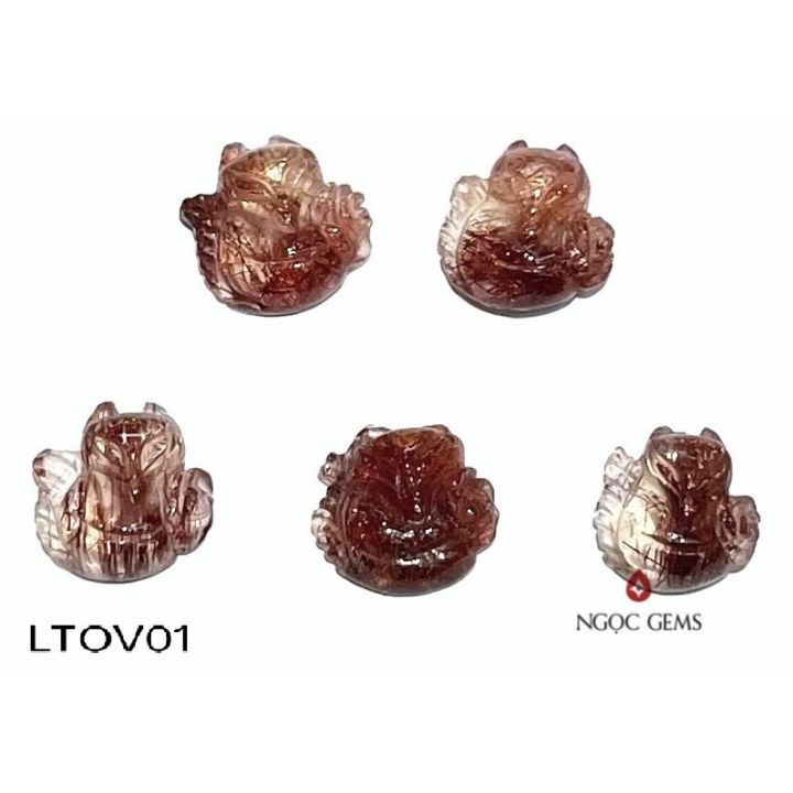 Mặt Hồ Ly Thạch Anh Tóc Đỏ VIP - Ngọc Gems