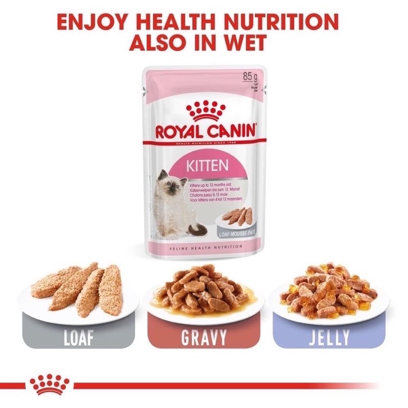 [ Nguyên lốc 12 gói x 85g ] Pate Royal Canin Kitten cho mèo con 4-12 tháng