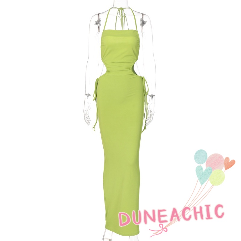 Đầm hai dây DUNEA phối ren hở lưng quyến rũ thời trang dành cho nữ