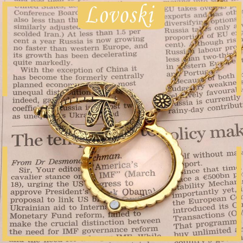 vòng cổ Mặt Kính Phóng Đại 5x Hình Chuồn Chuồn Phong Cách Retro