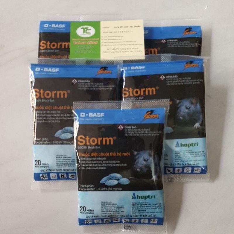 (Khuyến mãi)Thuốc diệt chuột Storm thế hệ mới Basf Đức gói 20 viên