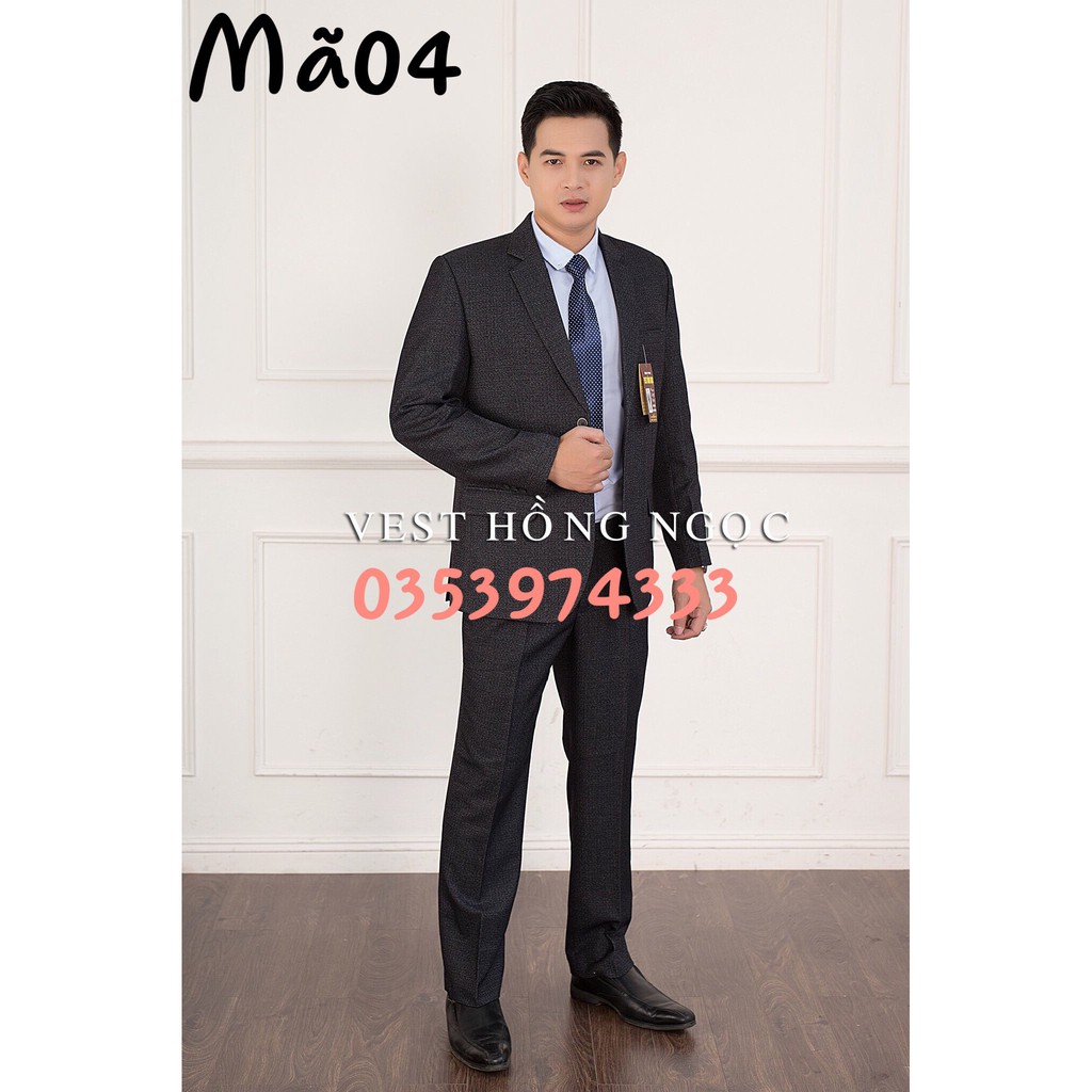 Bộ Vest Hồng Ngọc Trung Niên,Vest trung tuổi đẹp chất liệu nhập khẩu Ấn Độ 2021  ( tặng cà vạt)