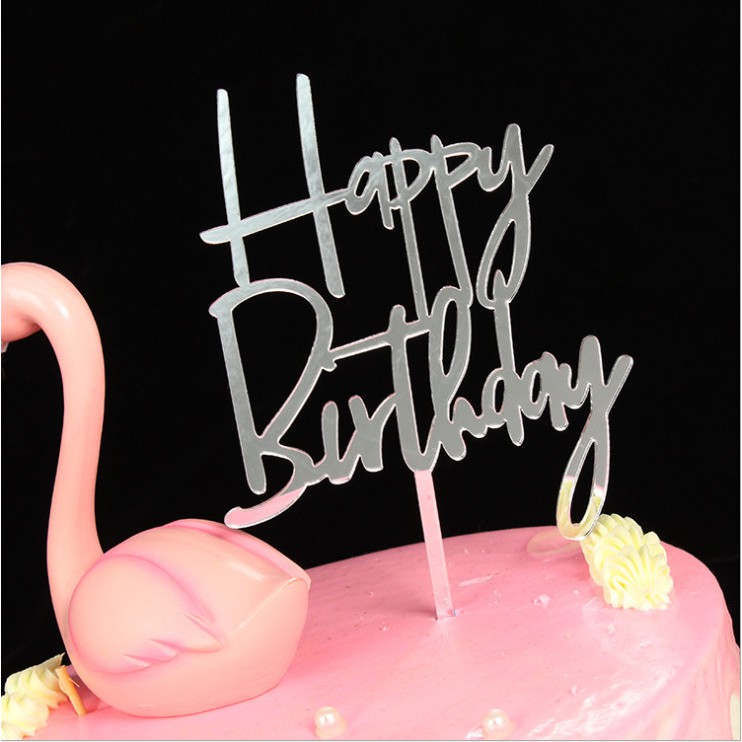 Trang trí bánh sinh nhật bánh kem - COMBO 10 thẻ meka HAPPY BIRTHDAY B các kiểu