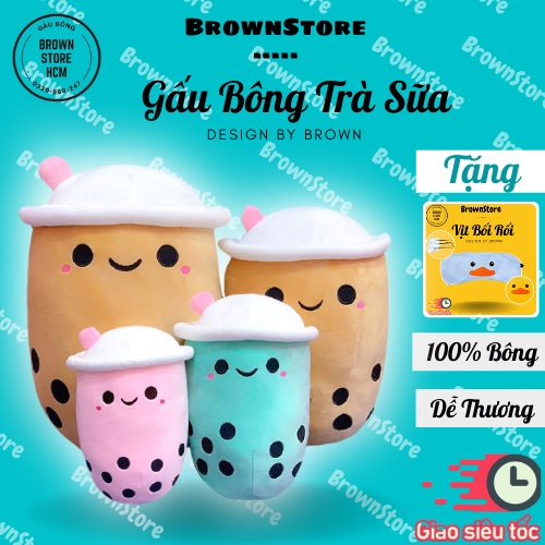 Gấu bông trà sữa êm mịn dễ thương nhồi bông cao cấp ZinZon