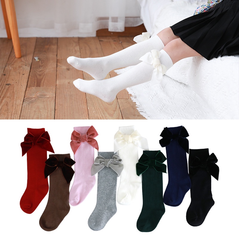 Tất Chân Đính Nơ Đáng Yêu Cho Bé Gái 1-7 Tuổi