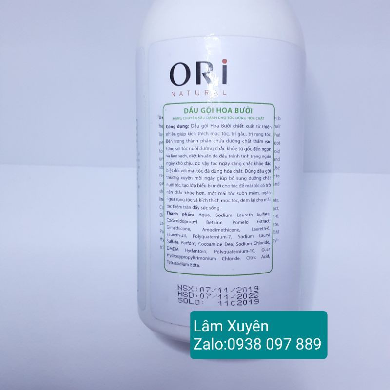 Dầu gội hoa bưởi Ori 750ml♦️CHÍNH HÃNG♦️giúp mọc tóc ngăn ngừa rụng tóc, cung cấp dưỡng chất, nuôi dưỡng tóc bồng bềnh