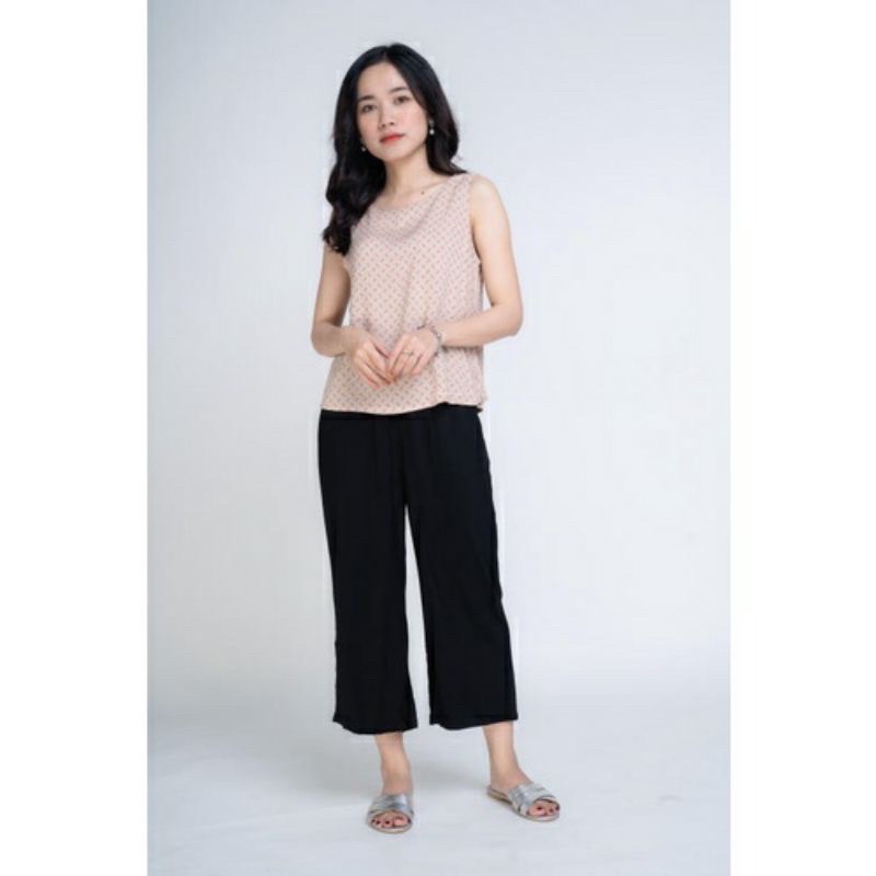 Quần Lanh Ống Rộng Lửng Qua Gối Trung Niên Vải Việt Thắng