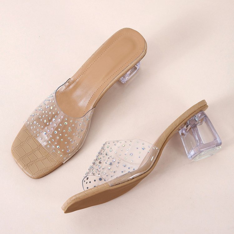 Giày Cao Gót Trong Suốt Đế Thô size 35-41