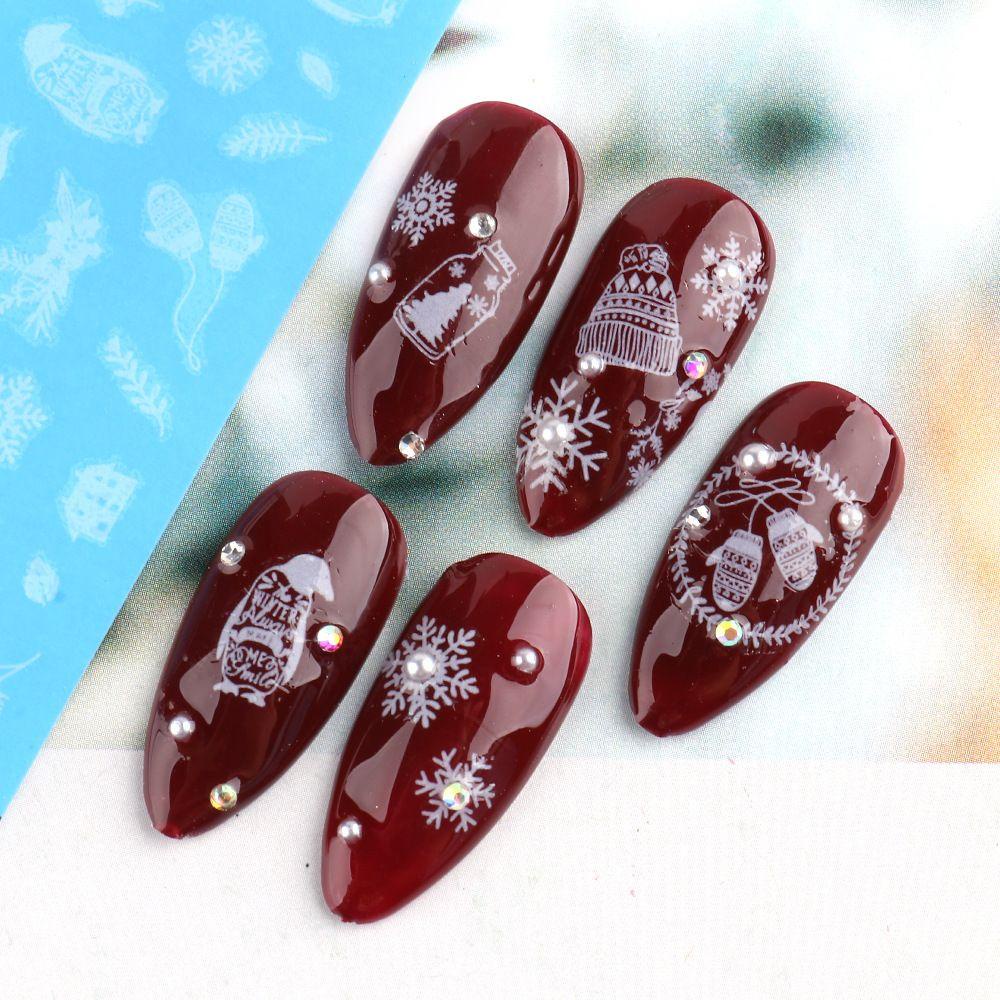 CACTU Set 1 / 4 Sticker Dán Móng Hoạ Tiết Giáng Sinh