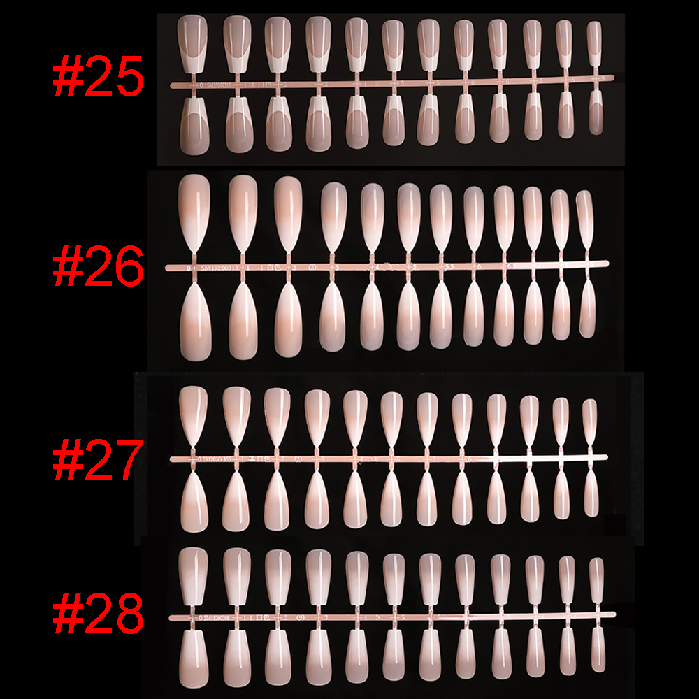 [Hàng mới về] Bộ móng chân giả màu sắc gradient kiểu Pháp độc đáo thời trang
