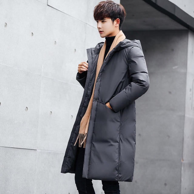 Áo phao nam dáng dài phong cách hàn quốc bất chấp tất cả các thời tiết giá lạnh