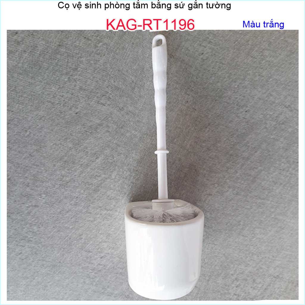 Kệ cọ vệ sinh bồn cầu Caesar KAG-RT1196, Sales 1+1  giá đựng bàn chải vệ sinh bằng sứ toilet tặng cây chà toilet sứ