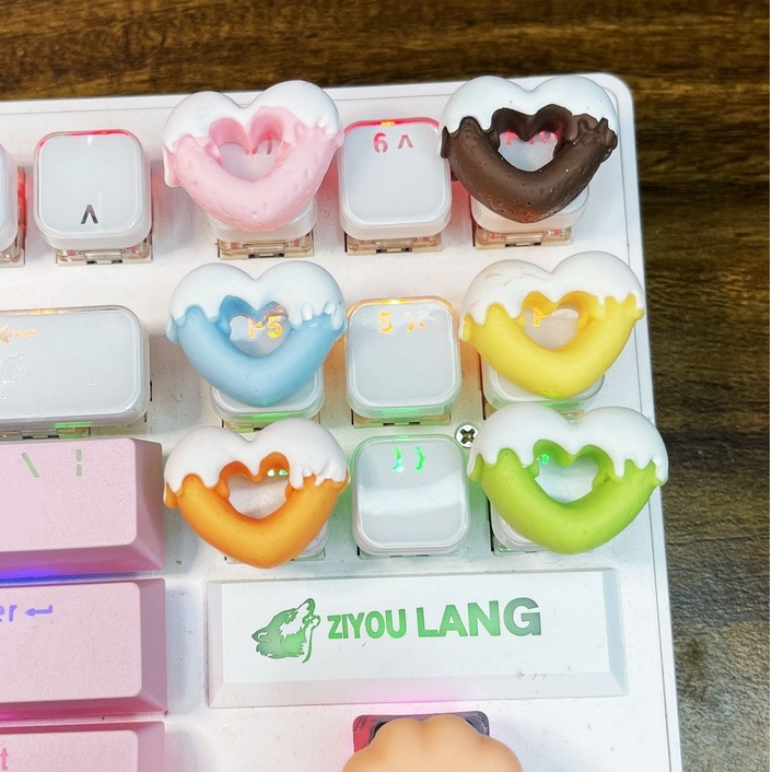 Keycap lẻ Donut trái tim yêu đời xinh xắn HOT (0040_CH)