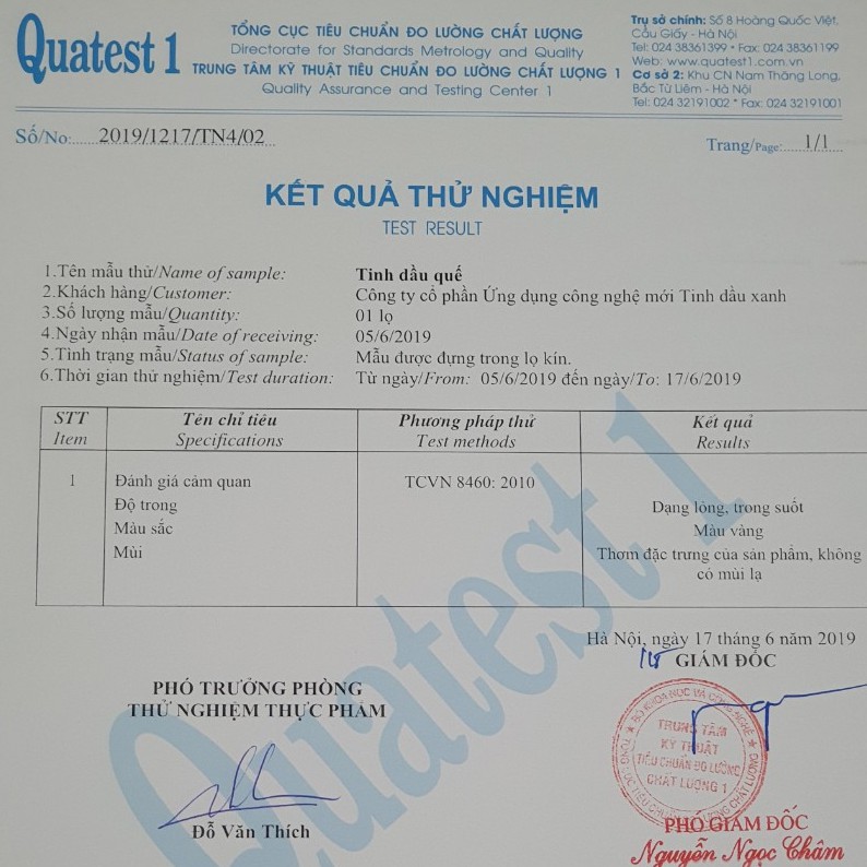 Tinh dầu Quế 10ml FREESHIP 50K Chính hãng tinh dầu xanh Thái Nguyên L12