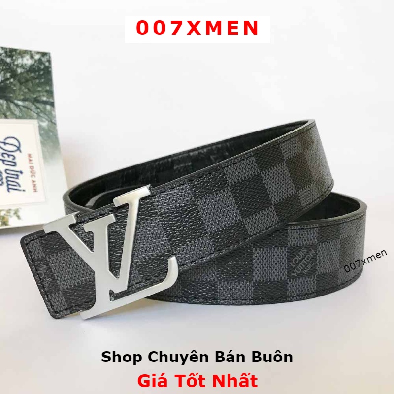[ Giá Sốc ] Dây lưng nam cao cấp, thắt lưng nam lv, dây lưng lv thời trang, mặt kim loại nguyên khối trẻ trung lịch lãm