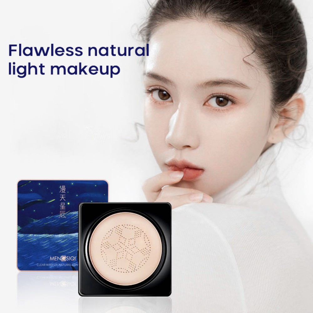 (Hàng Mới Về) Kem Bb Air Cushion Làm Trắng Che Khuyết Điểm Kiểm Soát Dầu Kèm Mút Trang Điểm Hình Nấm