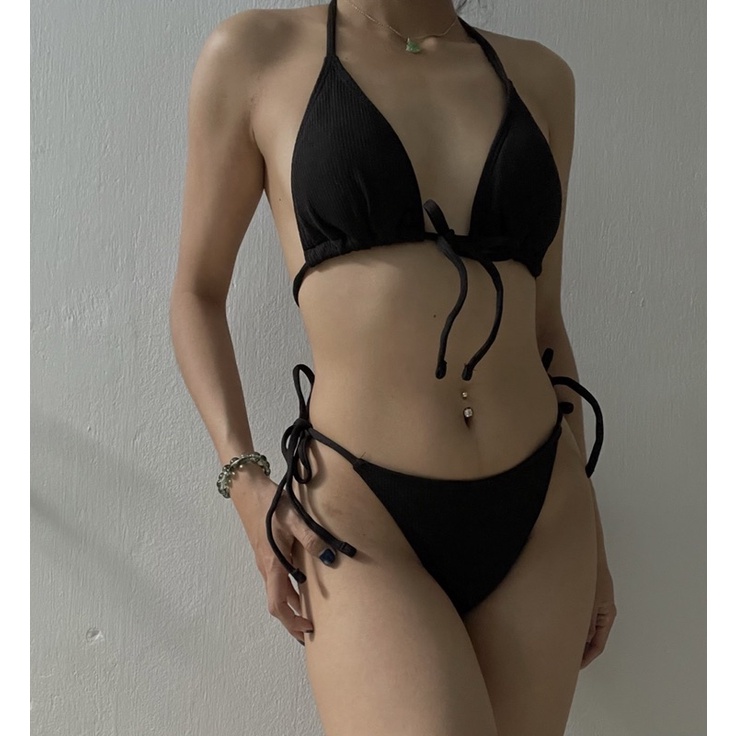 Bikini 2 mảnh thun gân dáng basic N77